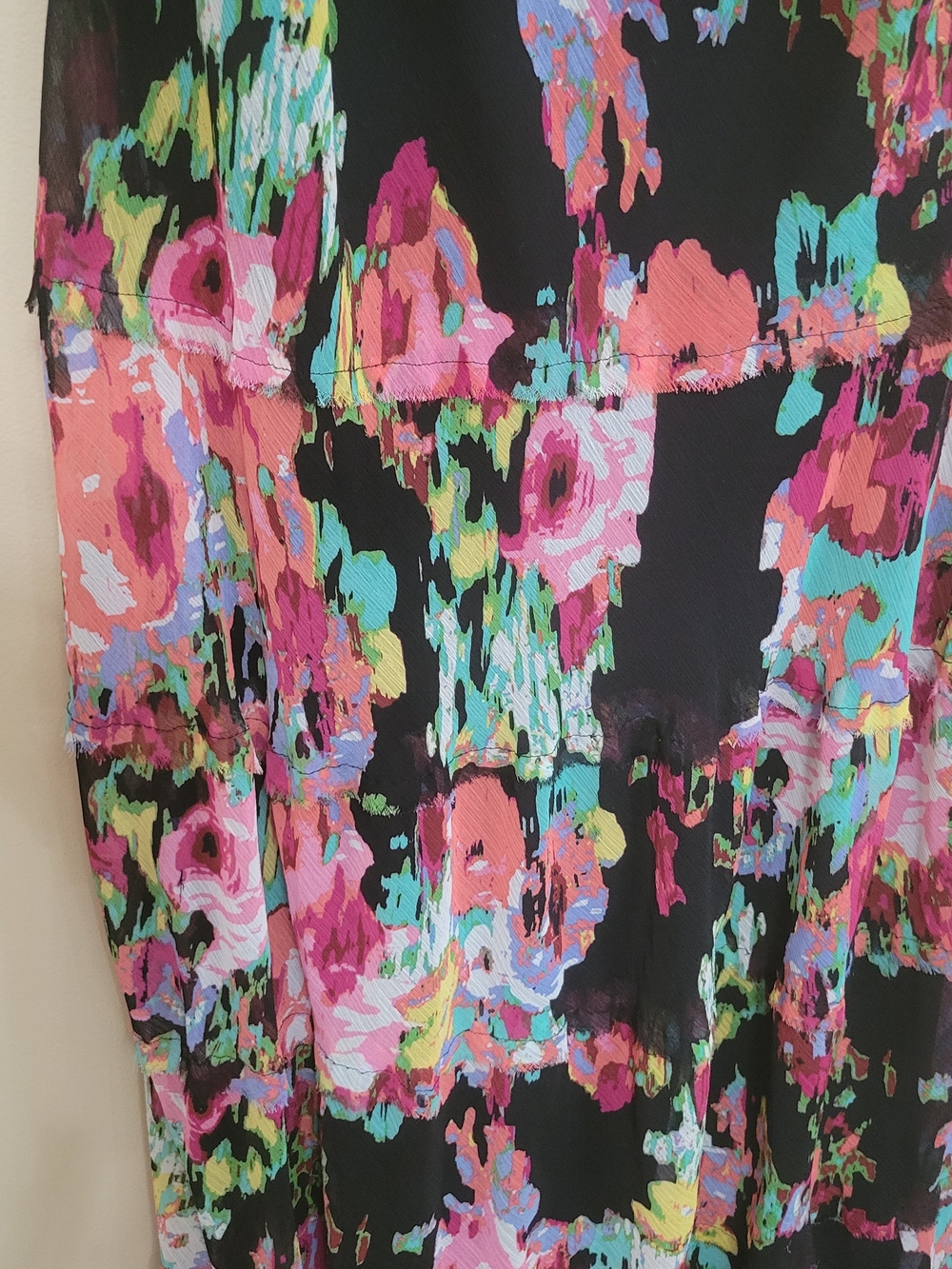 Dress Barn Floral Maxi Dress in Black, Pink and Turquoise